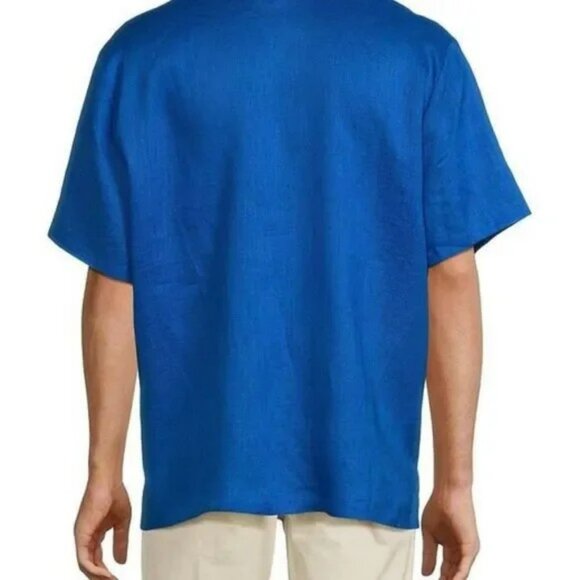 Solid & Striped Men Cabana 100% Linen Shirt Blue Sz XL NWT Resort Wear - Picture 2 of 14